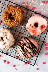 Vegan Donuts Made with Love wrapped with a Red Ribbon Valentine Day Gift Christmas Gift Sweet Gift Hand Lifting Donuts