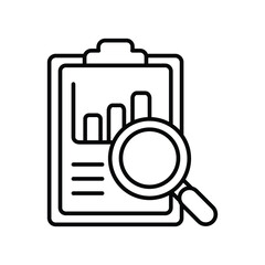Business data analysis graph line icon