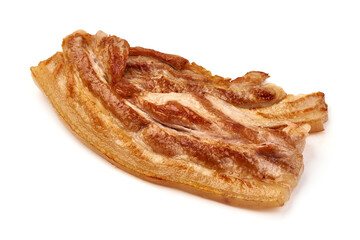 Grilled pork bacon, isolated on white background