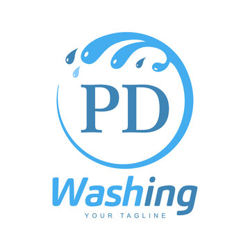 PD Letter Design with Wash Logo. Modern Letter Logo Design in Water Wave icon