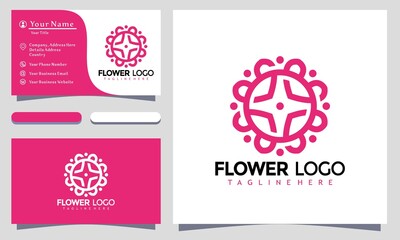 Fototapeta na wymiar Flower logo vector, Beauty Flowers logo design, modern logo, Logo Designs Vector Illustration Template