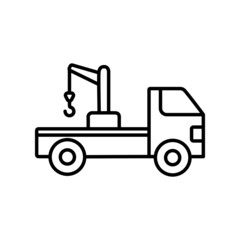 forklift truck vehicle line icon