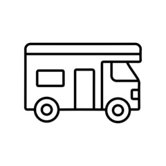 Caravan Holiday Road trip vehicle line icon