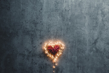 A sparkling heart. Valentine's Day.