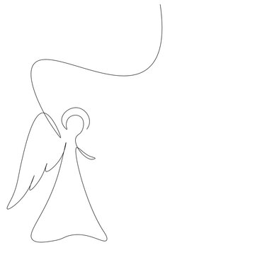 Christmas angel background, vector illustration