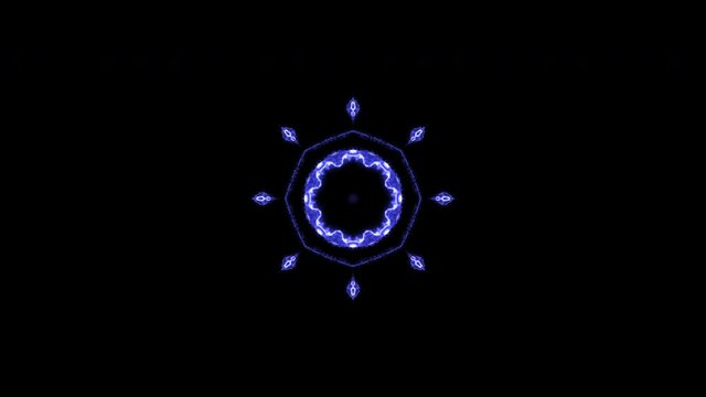 Mystic Spiritual Mandala Glowing Ultraviolet. Magnificent Dynamic Animation