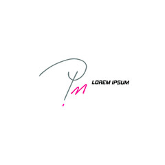Pm handwritten logo for identity