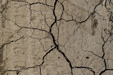Ground cracked due to drought
