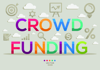 Creative (crowd funding) Banner Word with Icons, Vector illustration.
