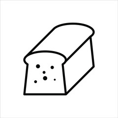 Bread vector icon on white background