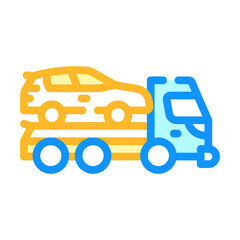 tow truck transportation electric car color icon vector illustration
