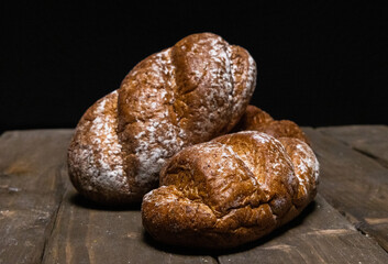 bread on wooden background 
