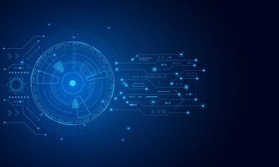 Obraz premium Sci fi futuristic user interface, HUD, Technology abstract background , Vector illustration. 
