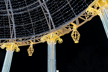 multi-colored Christmas lights at nighttime