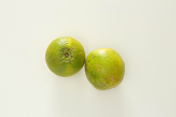 Organic orange on white background