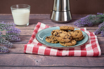 Pile of Delicious Chocolate Chip Cookies