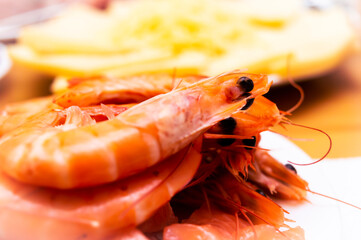 shrimps on a plate, 