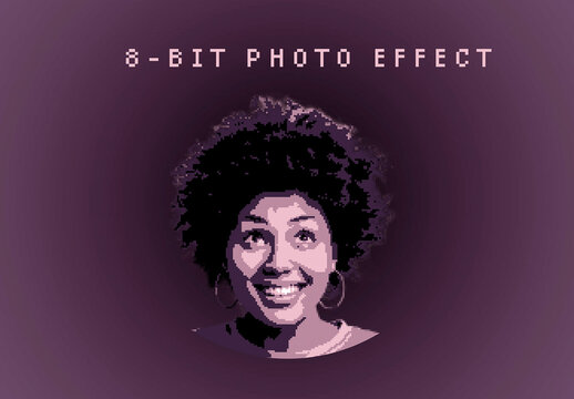 8-Bit Photo Effect Mockup