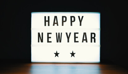 Happy New Year illuminated board