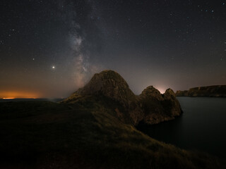 Milkyway over Three Cliffs Bay, Gower, Swansea, UK