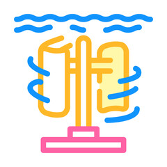submarine electric power plant color icon vector illustration