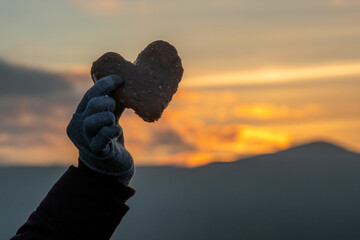 Heart shaped rye bread