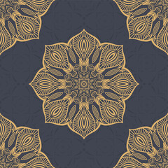 Seamless vector color pattern with mandala. Abstract oriental mandala background. Vintage decorative elements. Islam, Arabic, Indian, ottoman motifs. For textile, fabric and paper.