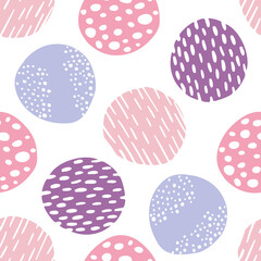 Seamless abstract pattern with geometric shapes. Collage hand drawn style. Trendy pastel colors. Vector illustration.