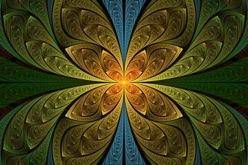 Abstract Computer generated Fractal design. A fractal is a never-ending pattern. Fractals are infinitely complex patterns that are self-similar across different scales. 2d rendering