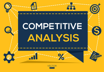 Creative (competitive analysis) Banner Word with Icons, Vector illustration. 