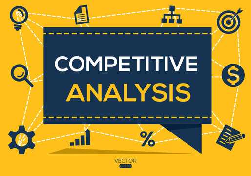 Creative (competitive analysis) Banner Word with Icons, Vector illustration.
