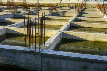 concrete and iron pillars structure abandoned
