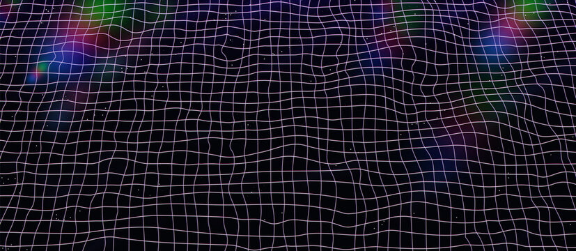 Retro - space swimming pool ripples grid lines surface illustration, analog VHS glow rgb light glitch 80s vibe style, tech - summer nostalgic feelings
