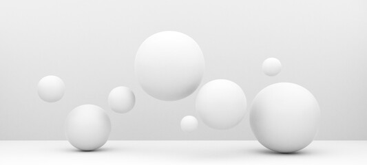 Spheres in Minimal Background. 3D Render