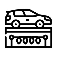 wireless charger for electric car line icon vector illustration