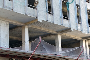 The facade of modern residential building under construction