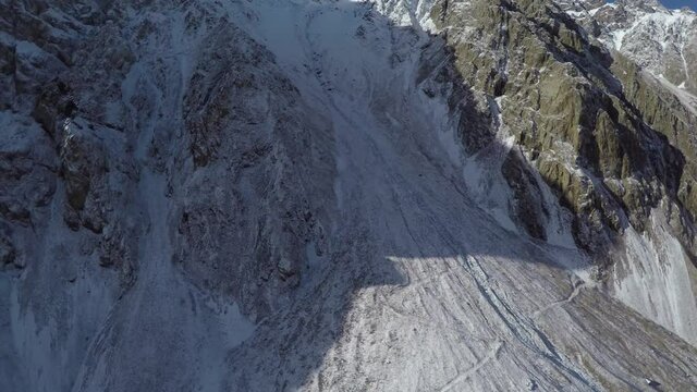 Caucasus, Ossetia. Bugultadon gorge. Mount Archon from the east.