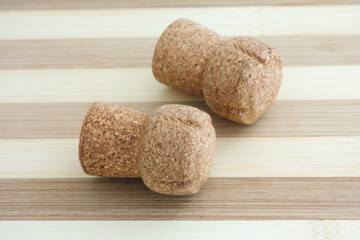 Two wine corks