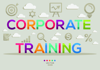 Creative (corporate training) Banner Word with Icons, Vector illustration.
