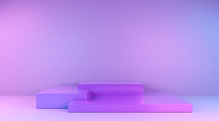 Empty Minimal Platforms. 3D Render