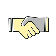 Handshake icon, great design for web. Flat abstract design.