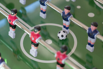 Fototapeta premium Tischfußballspiel, Tischkicker im Detail 