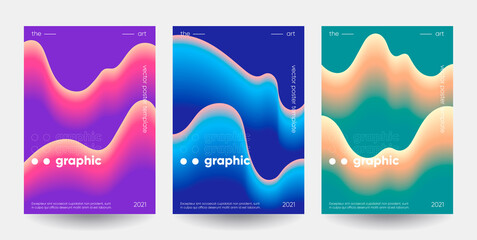 Gradient shapes posters set. Eps10 vector.