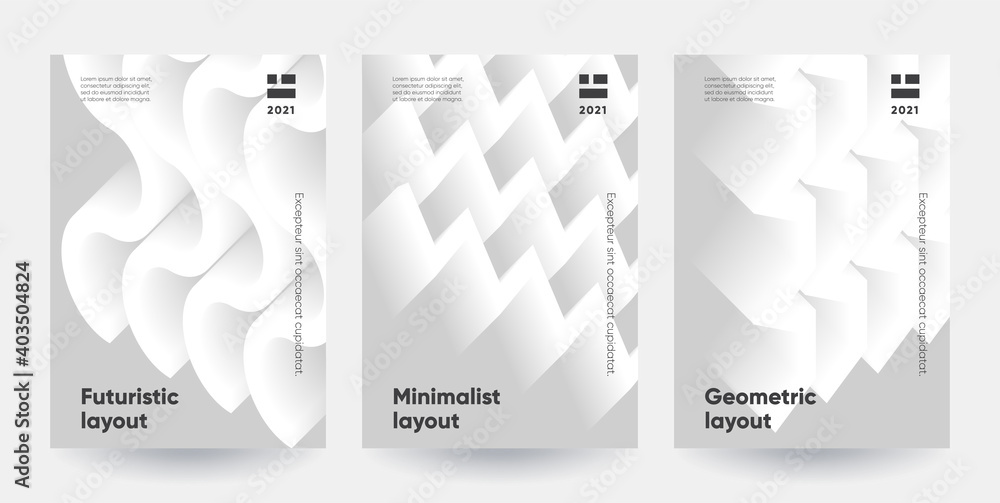 Aufkleber minimalist posters set. modern gradient shapes with 3d effect. eps10 vector.
