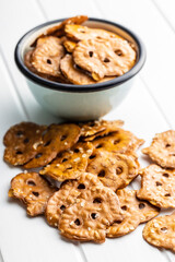 Salted mini flat pretzels