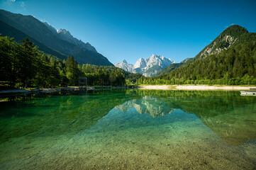 Slovenia mountains landscape  with blue sky