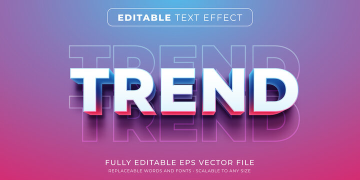 Editable Text Effect In Modern Trend Style