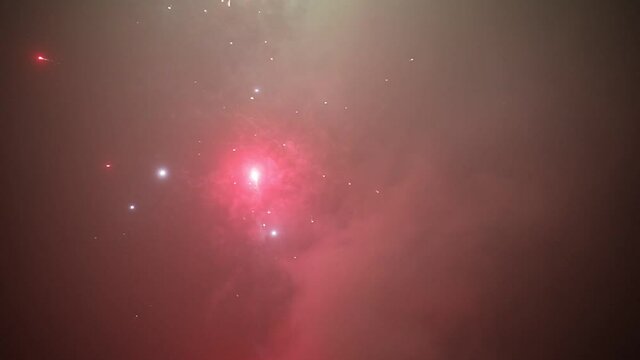 Fireworks in the sky. New year celebration. Slow motion video.