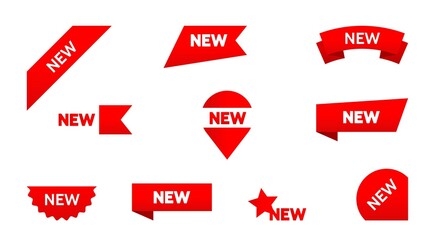 sticker tag new ribbon icon badge label. Vector isolated symbol illustration