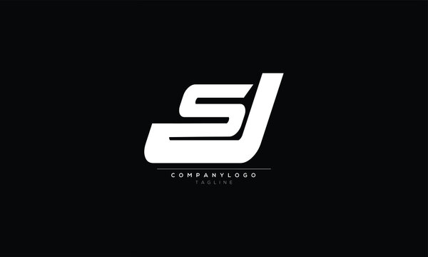 JS SJ JS AND J Abstract initial monogram letter alphabet logo design